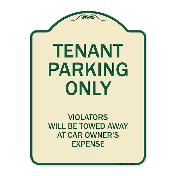 Signmission Designer Series-Tenant Parking Violators Will Be Towed Away Car Owner, 24" x 18", TG-1824-9881 A-DES-TG-1824-9881 - main